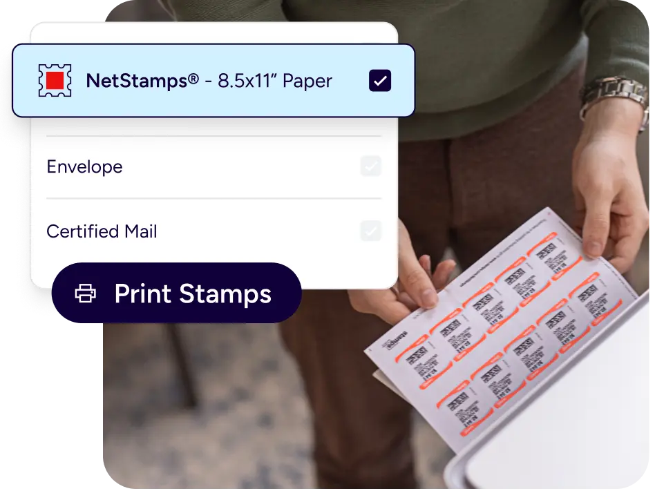 User interface for printing stamps