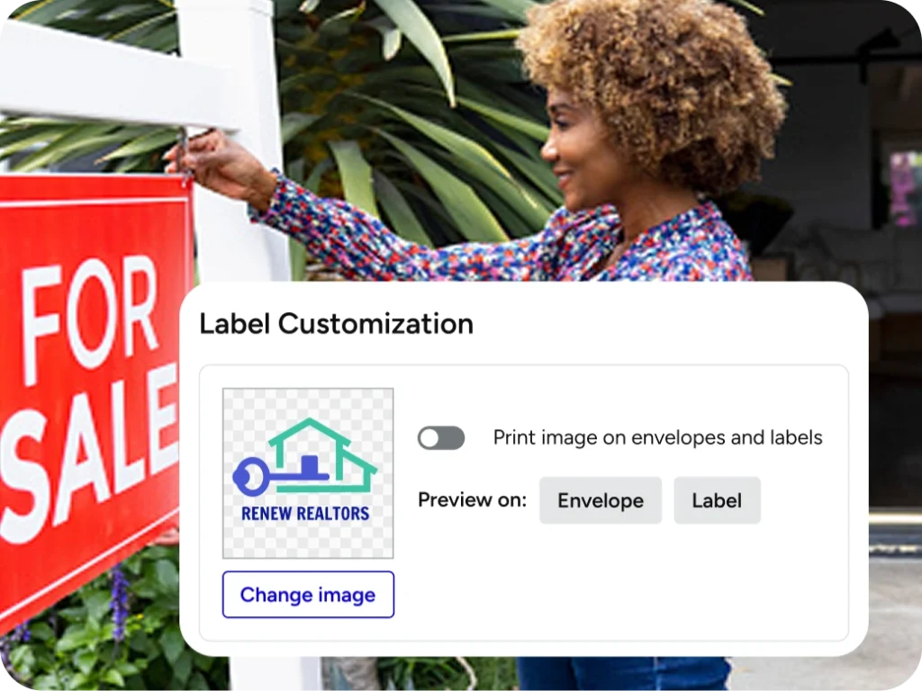 For Sale real-estate sign and user interface